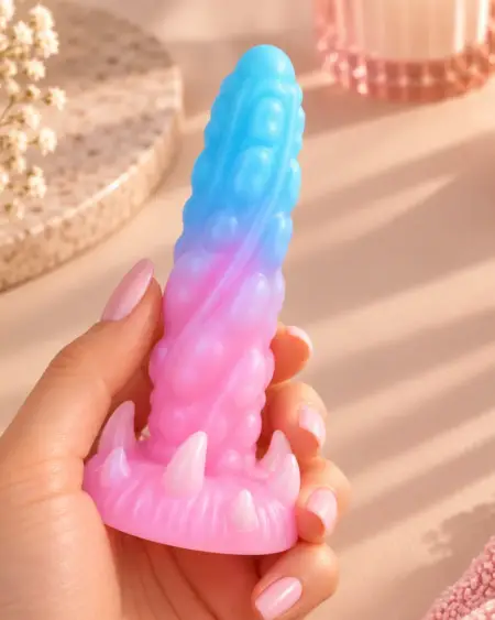 Świecące w ciemności dildo fantasy z przyssawką