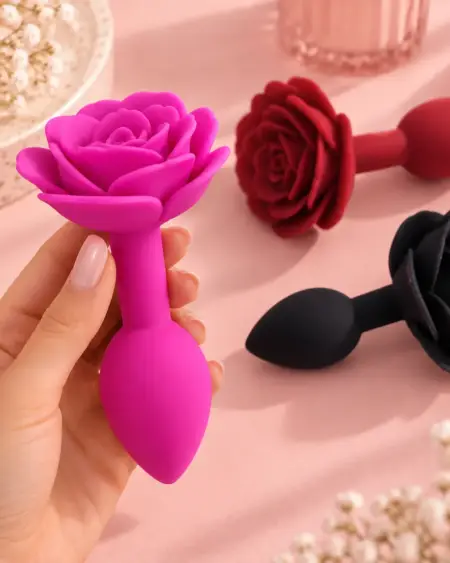 Silikonowy korek analny z różą