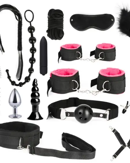 Zestaw BDSM z futerkiem - 15 elementów